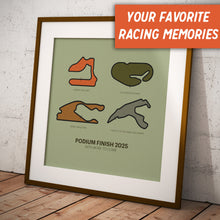Load image into Gallery viewer, Personalized Race Track Print: 1-6 Tracks Wall Art - Custom Racing Poster
